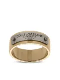 Dolce & Gabbana engraved-logo plaque band ring - Gold