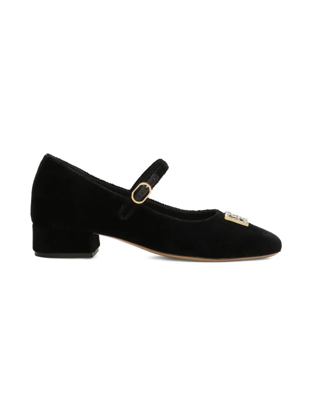 Dolce & Gabbana Kids velvet mary janes - Zwart