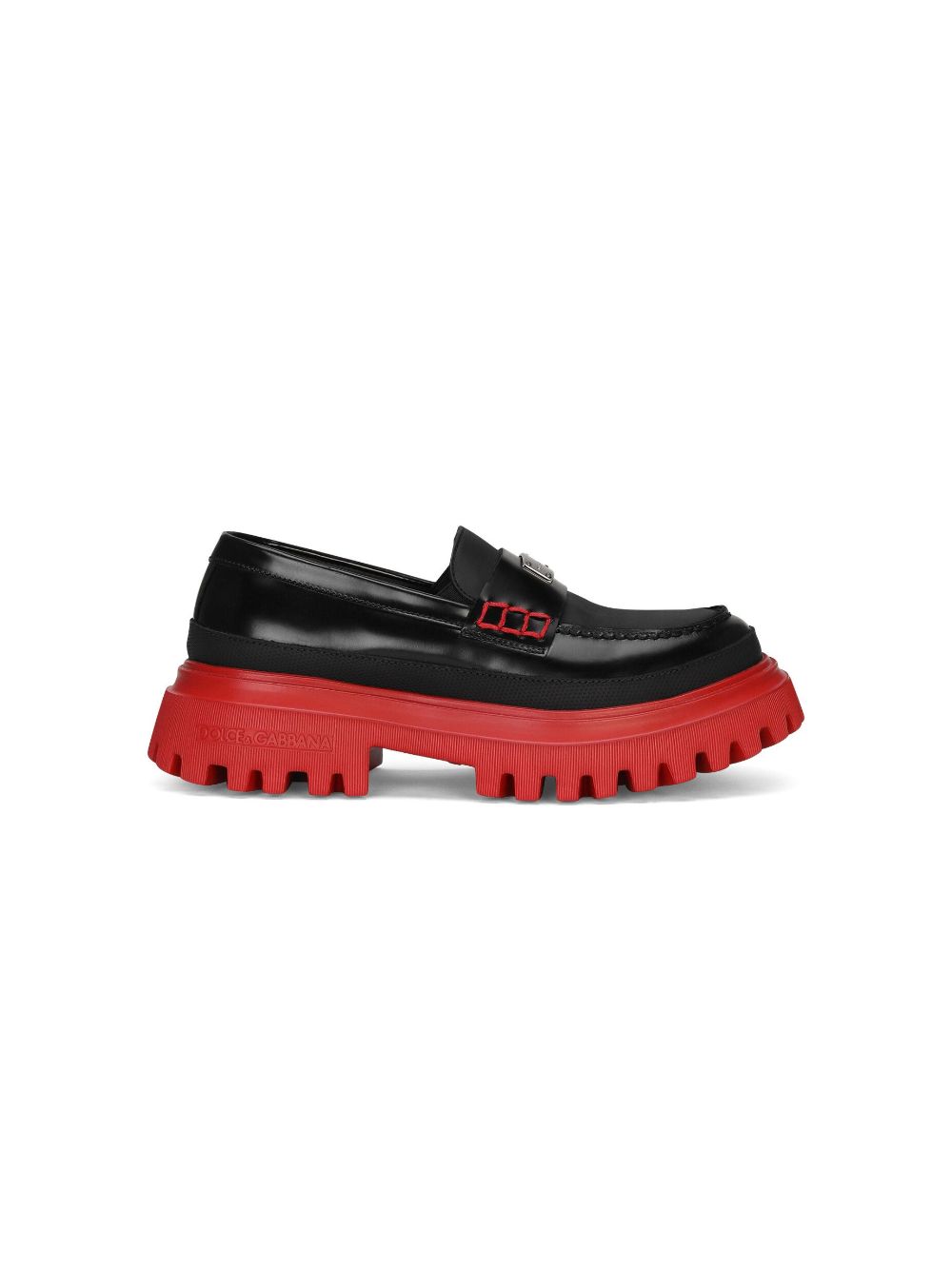 Dolce & Gabbana Kids logo-plaque leather loafers - Black