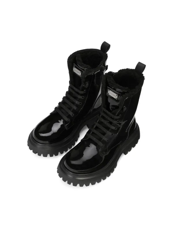 Patent hot sale army boots