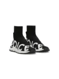Dolce & Gabbana Kids logo-print sock-style sneakers - Black