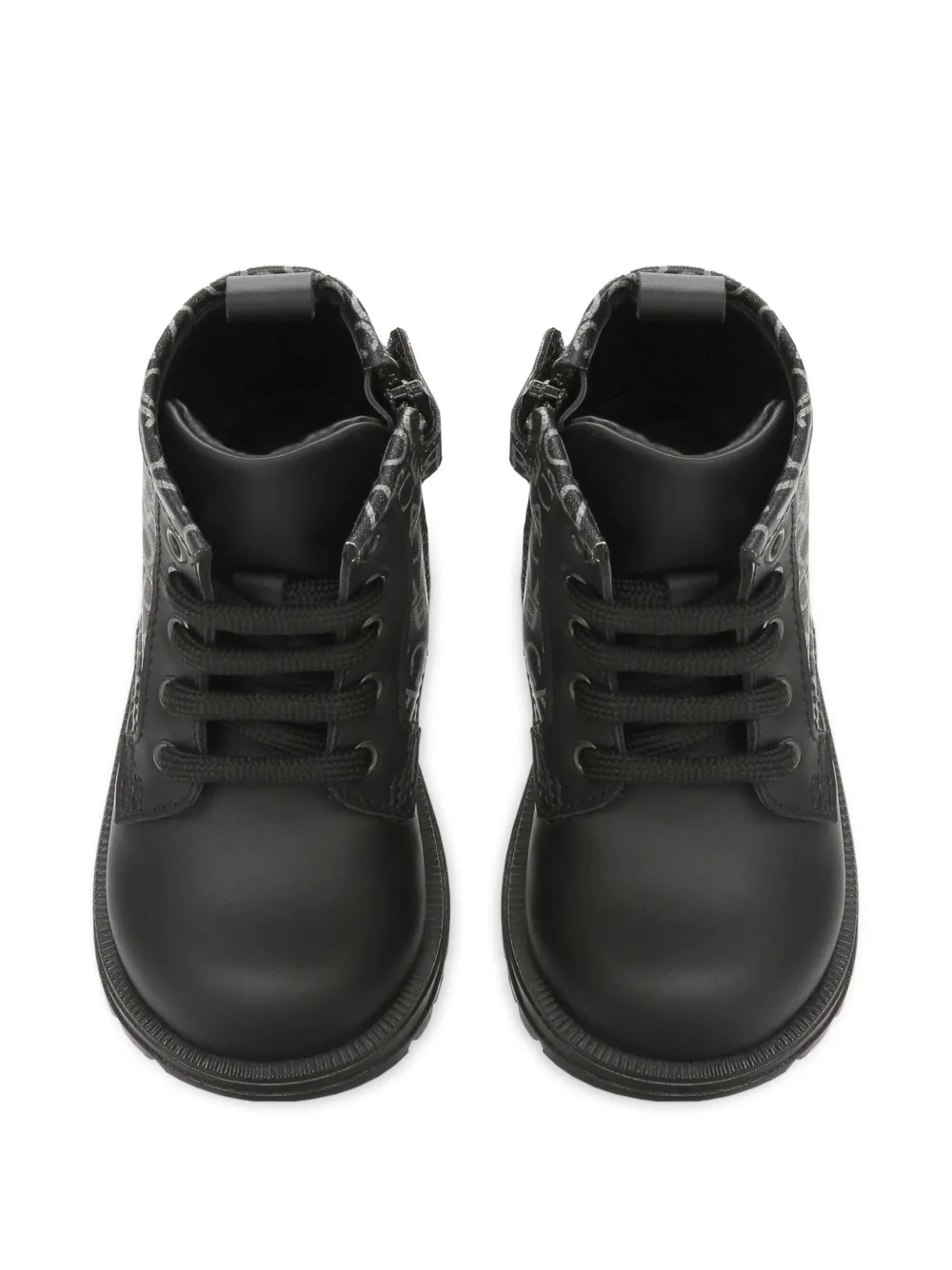 Shop Dolce & Gabbana Logo-print Boots In Black