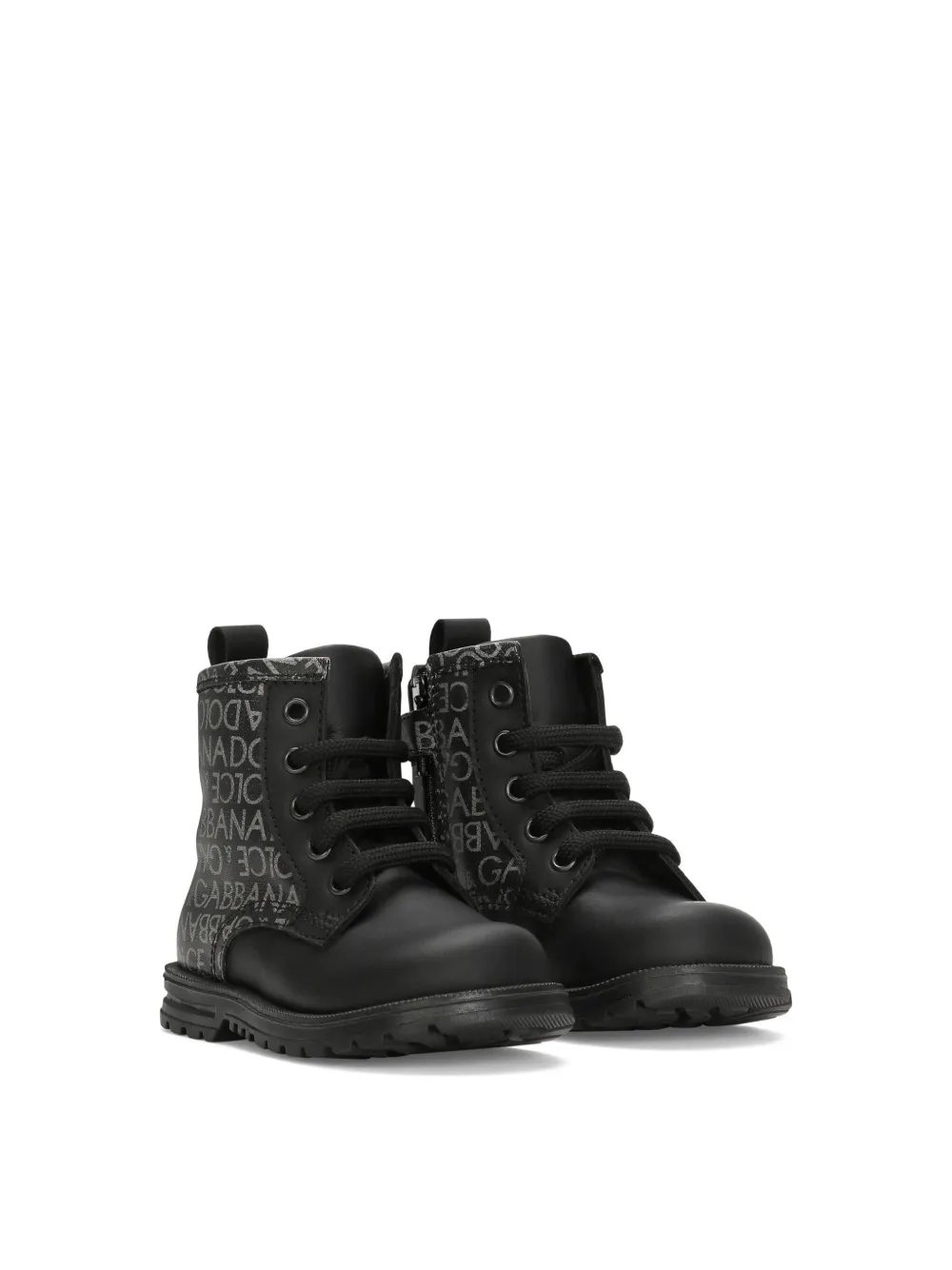 Shop Dolce & Gabbana Logo-print Boots In Black