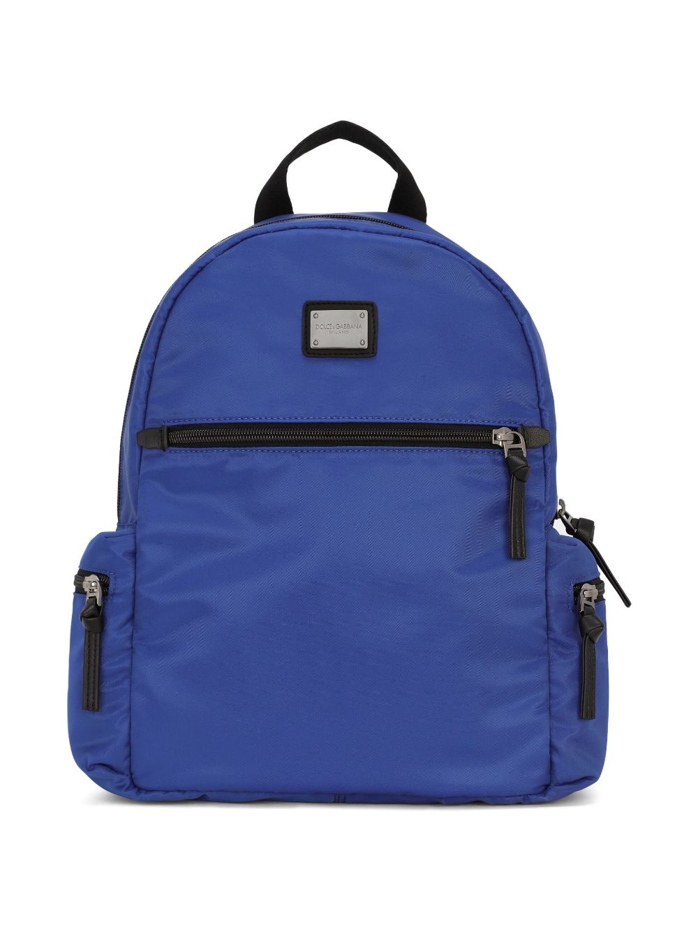 Dolce & Gabbana Kids' Logo-plaque Zipped Backpack In Blue