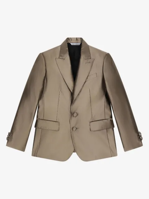 Dolce & Gabbana Kids blazer en soie à simple boutonnage