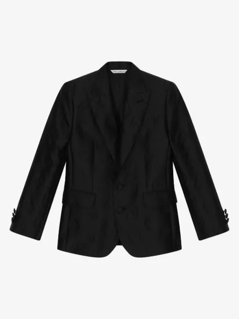 Dolce & Gabbana Kids logo-jacquard single-breasted blazer