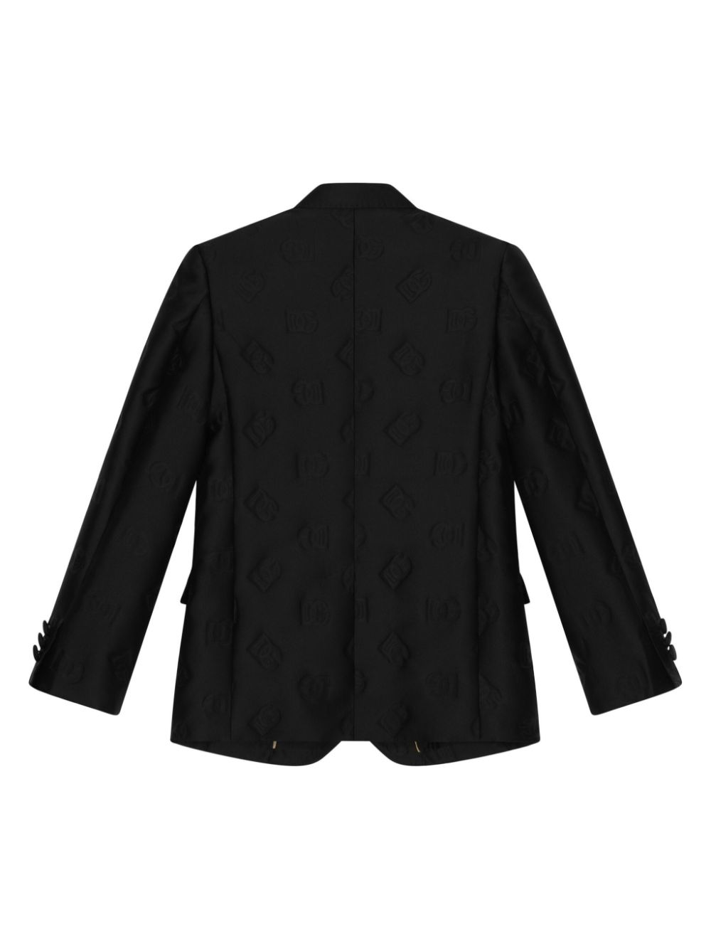 Shop Dolce & Gabbana Logo-jacquard Single-breasted Blazer In Black