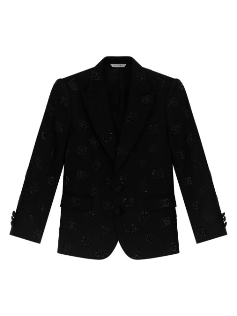 Dolce & Gabbana Kids blazer con solapas de pico y logo estampado 