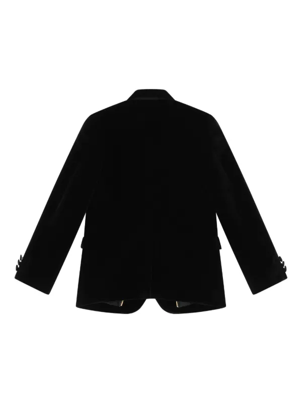 Dolce Gabbana Kids single-breasted Velvet Blazer Black FARFETCH IN