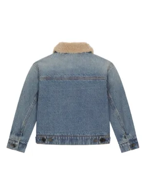 D＆G JUNIOR / ドルチェアンドガッバーナ / キッズ デニムアウター Crystal-embellished denim jacket in blue - Dolce Gabbana