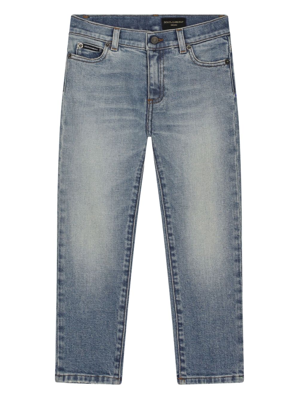 Shop Dolce & Gabbana Logo-print Skinny Jeans In Blue