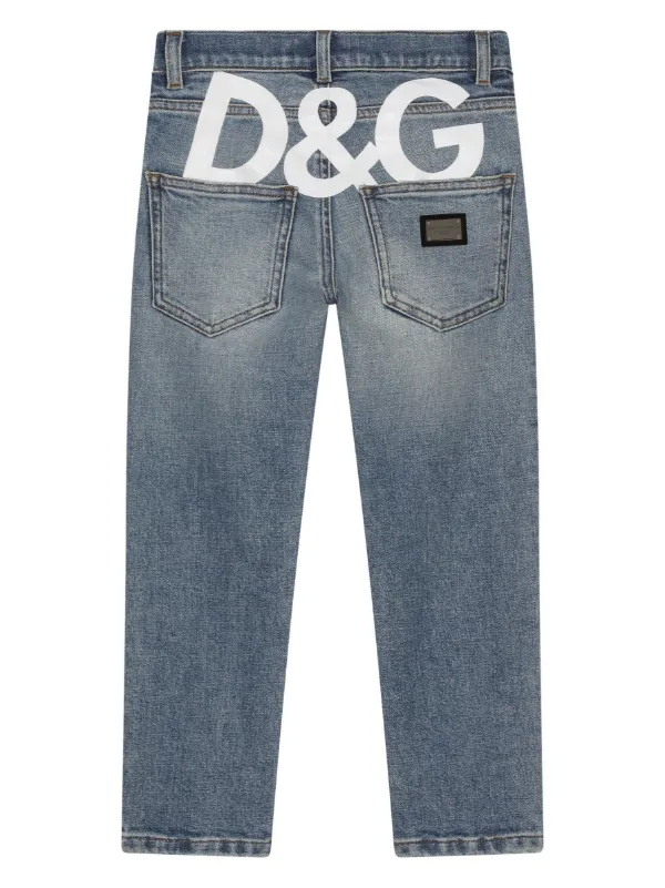 Dolce & Gabbana Kids logo-print Skinny Jeans | Blue | FARFETCH ZA
