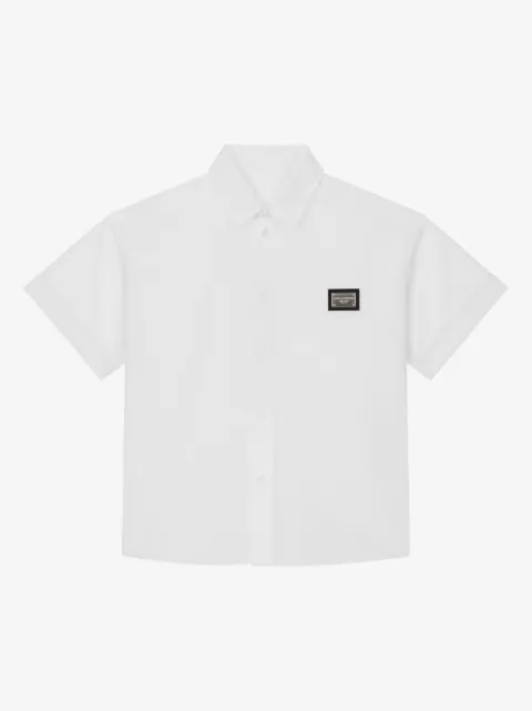 Dolce & Gabbana Kids logo-plaque cotton shirt