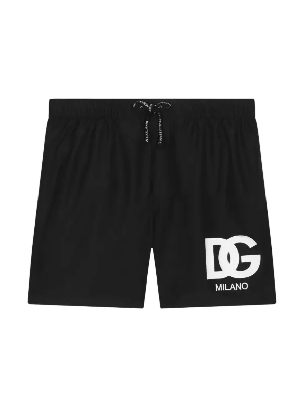 Dolce & Gabbana Kids Bermuda De Praia Com Logo | Preto | FARFETCH BR
