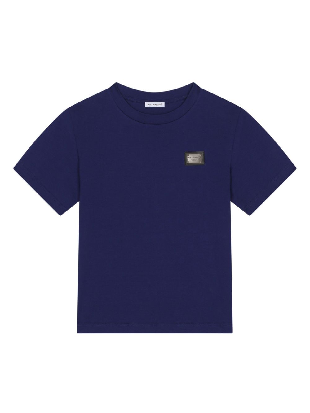 Dolce & Gabbana T-shirt Mit Logo-schild In Blue