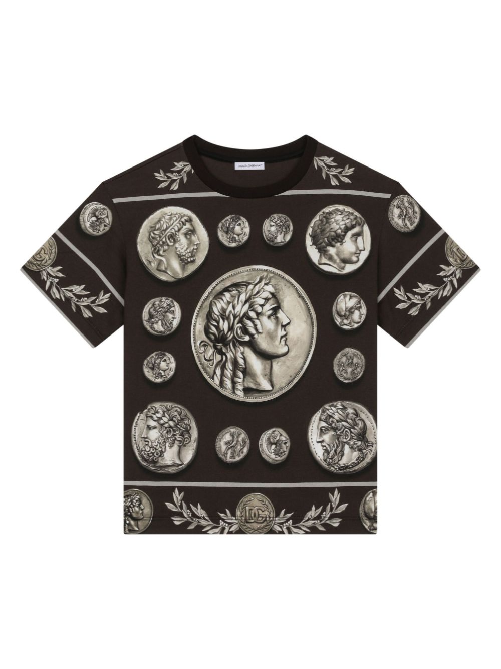 Dolce & Gabbana Kids coin-print cotton T-shirt - Brown