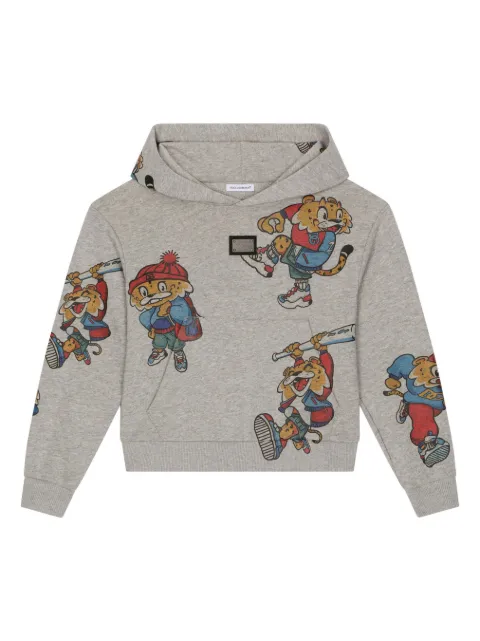 Dolce & Gabbana Kids tiger-print cotton hoodie