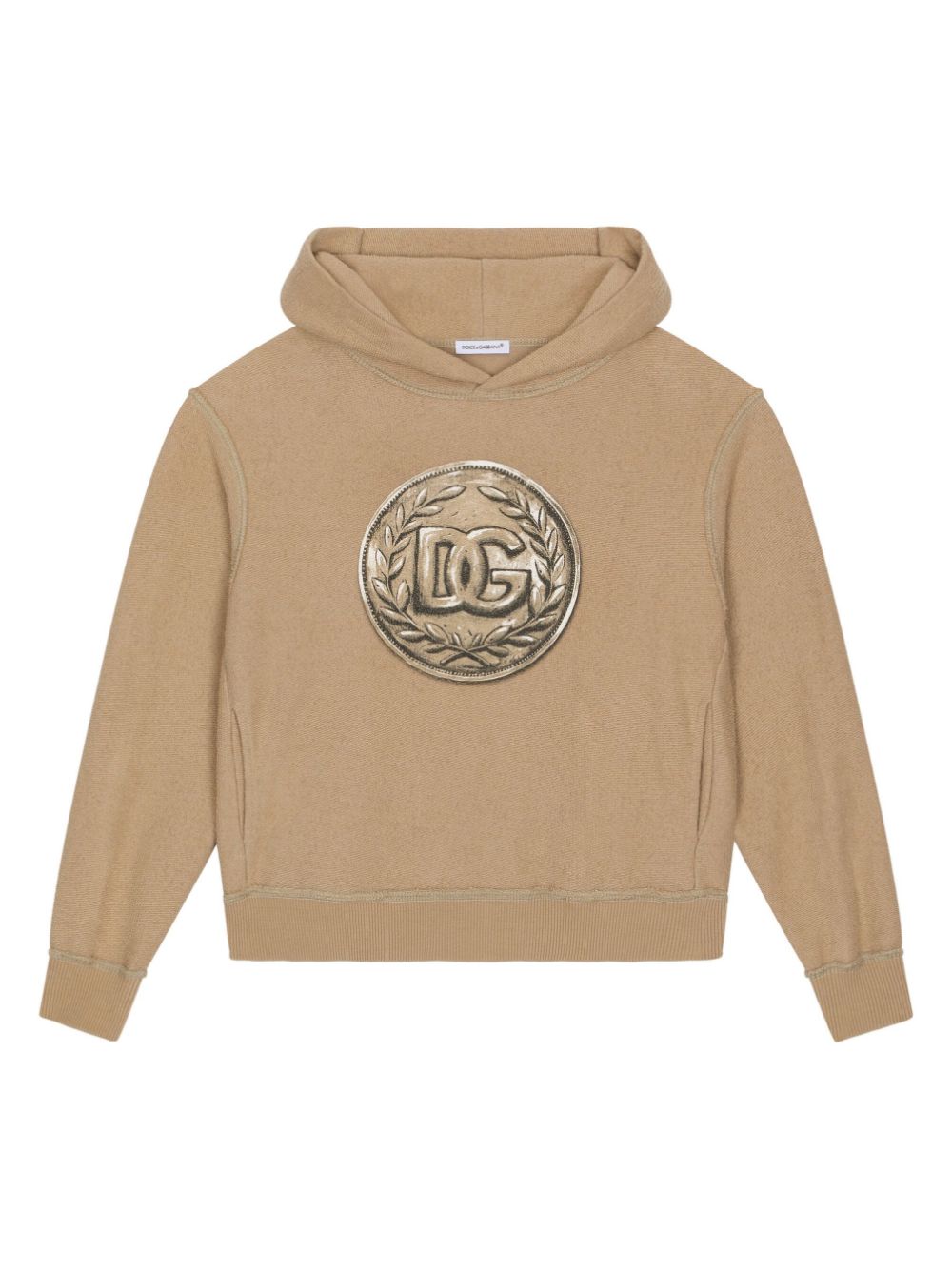 Dolce & Gabbana Kids coin-print cotton hoodie - Neutrals