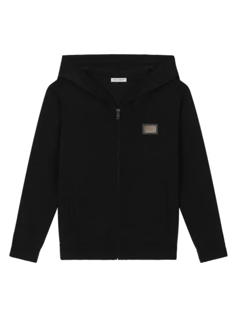 Dolce & Gabbana Kids logo-plaque zip-up hoodie
