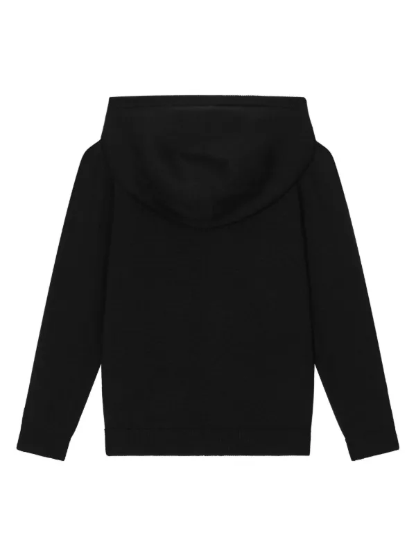 Dolce Gabbana Kids logo-plaque zip-up Hoodie Black FARFETCH PH