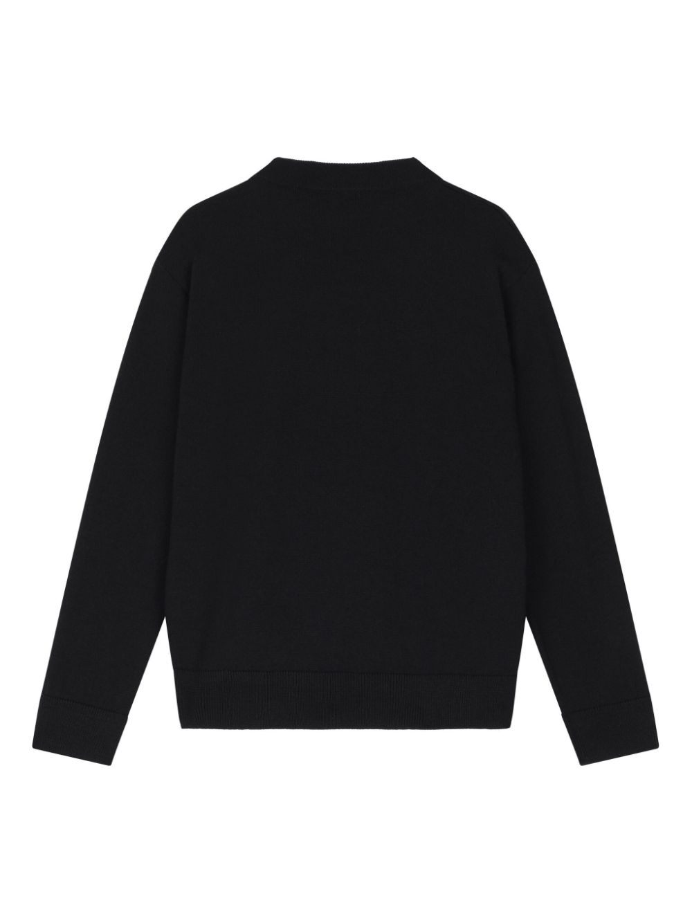 Shop Dolce & Gabbana Logo-patch Virgin-wool Jumper In Black