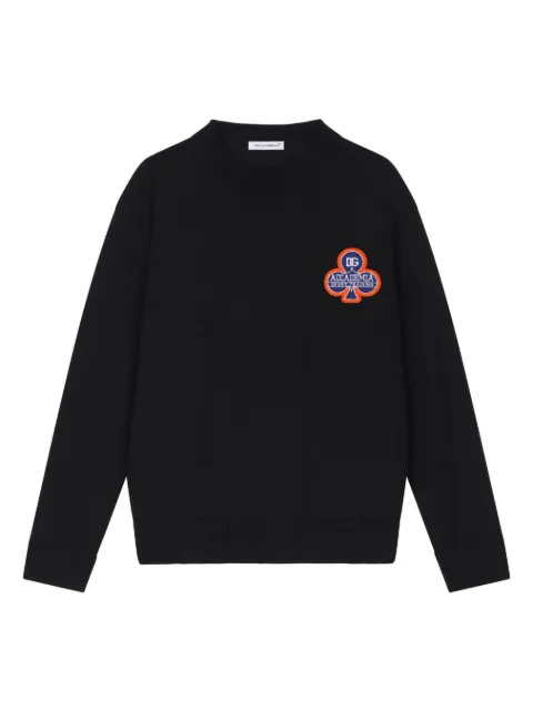 Dolce & Gabbana Kids logo-patch virgin-wool jumper