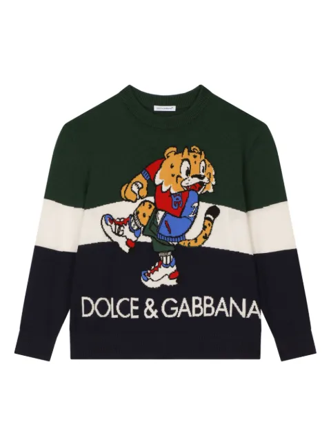 Dolce & Gabbana Kids intarsia-knit virgin-wool jumper