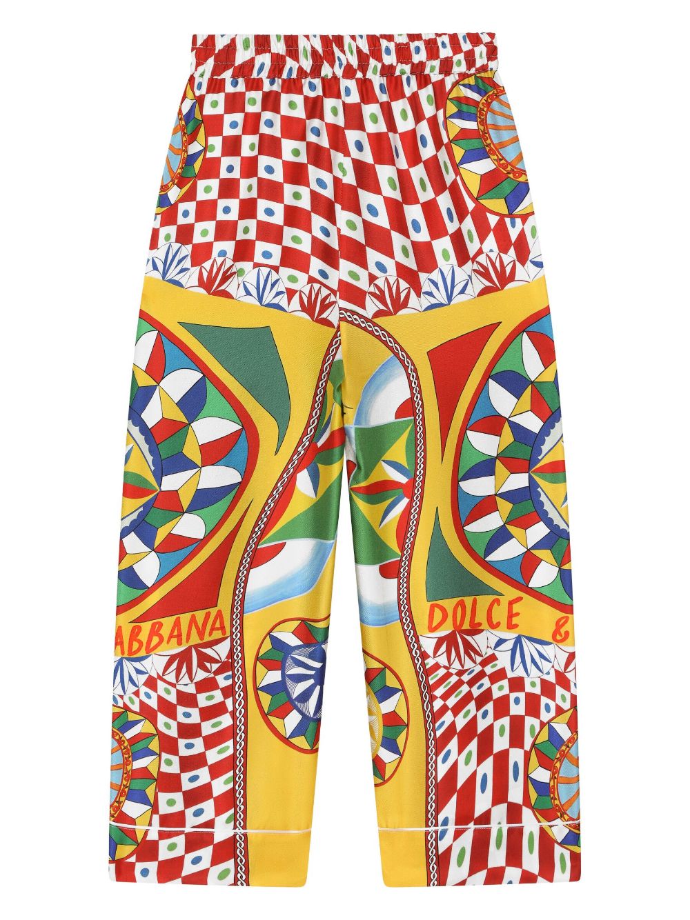 Image 2 of Dolce & Gabbana Kids Carretto print straight-leg trousers