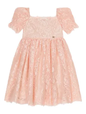 Dolce & Gabbana Kids マジョリカ シルクワンピース | イエロー