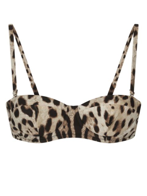 Dolce & Gabbana leopard-print balconette bikini top Women