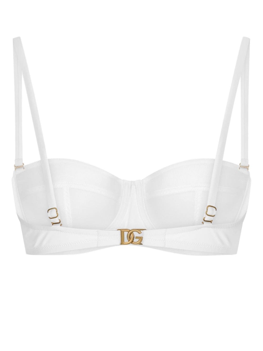 Dolce & Gabbana logo-plaque bikini top - Wit