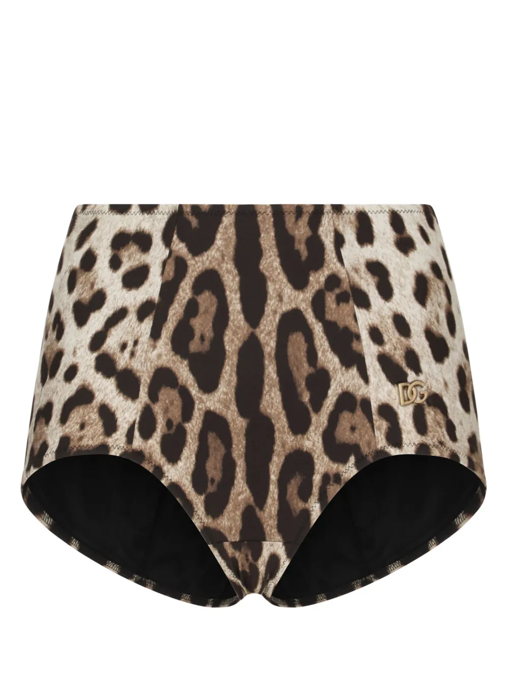 Dolce & Gabbana leopard-print high-waisted bikini bottom | Brown | Image 1