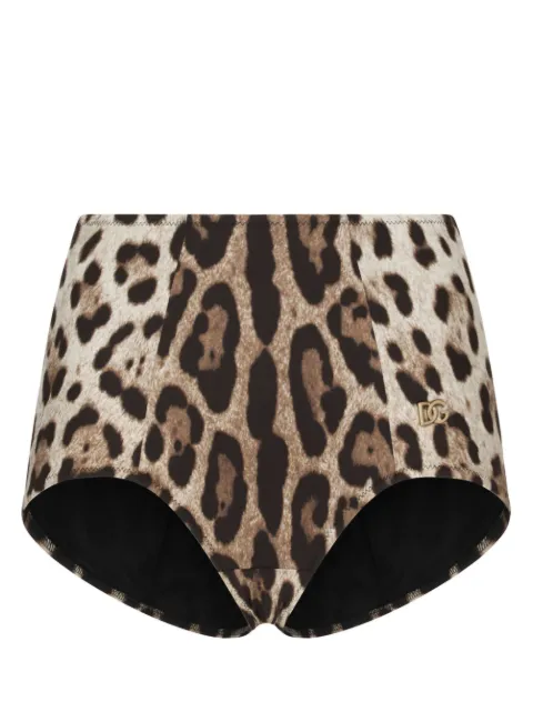 Dolce & Gabbana leopard-print high-waisted bikini bottom