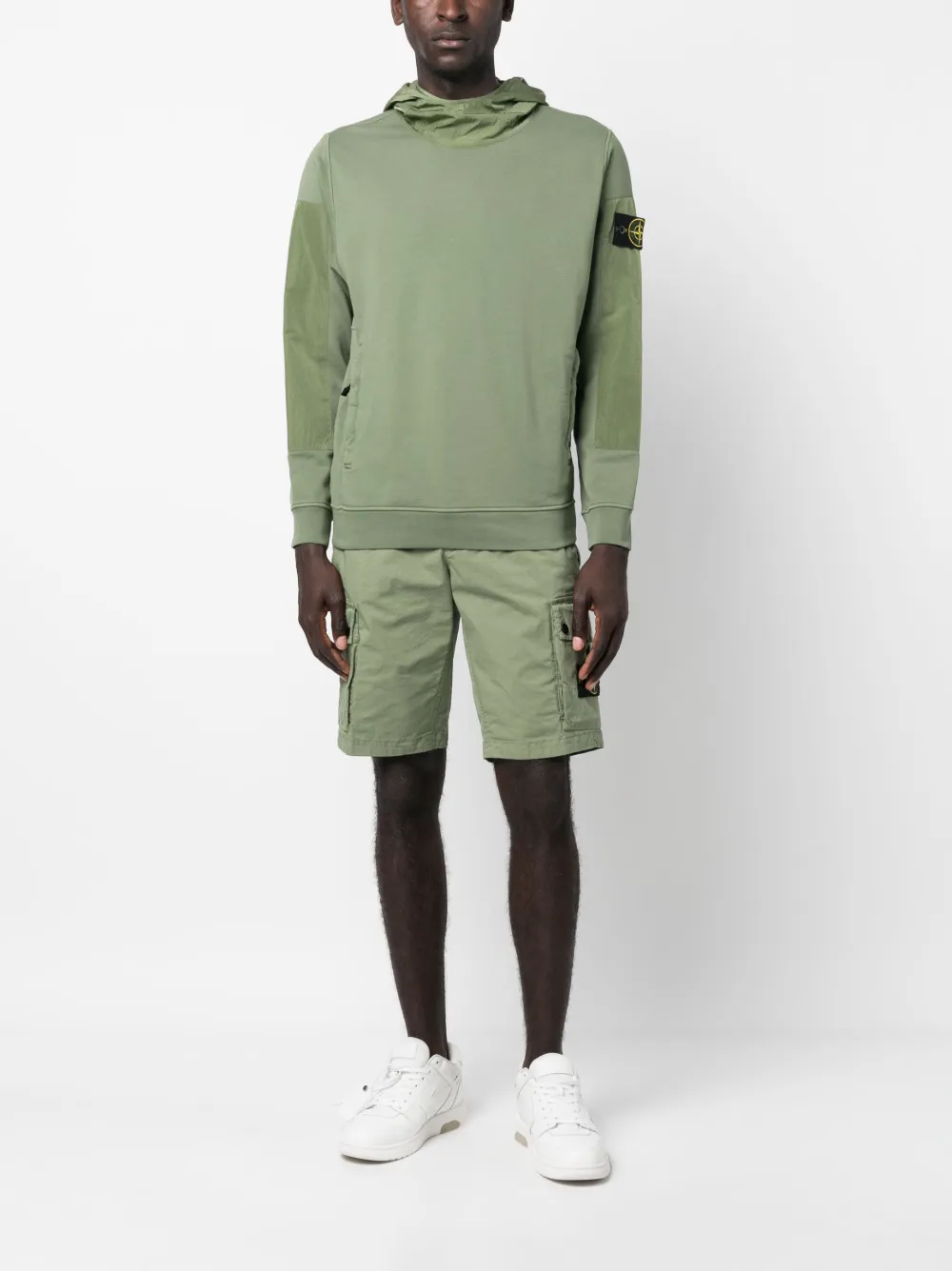 Stone Island Katoenen hoodie - Groen