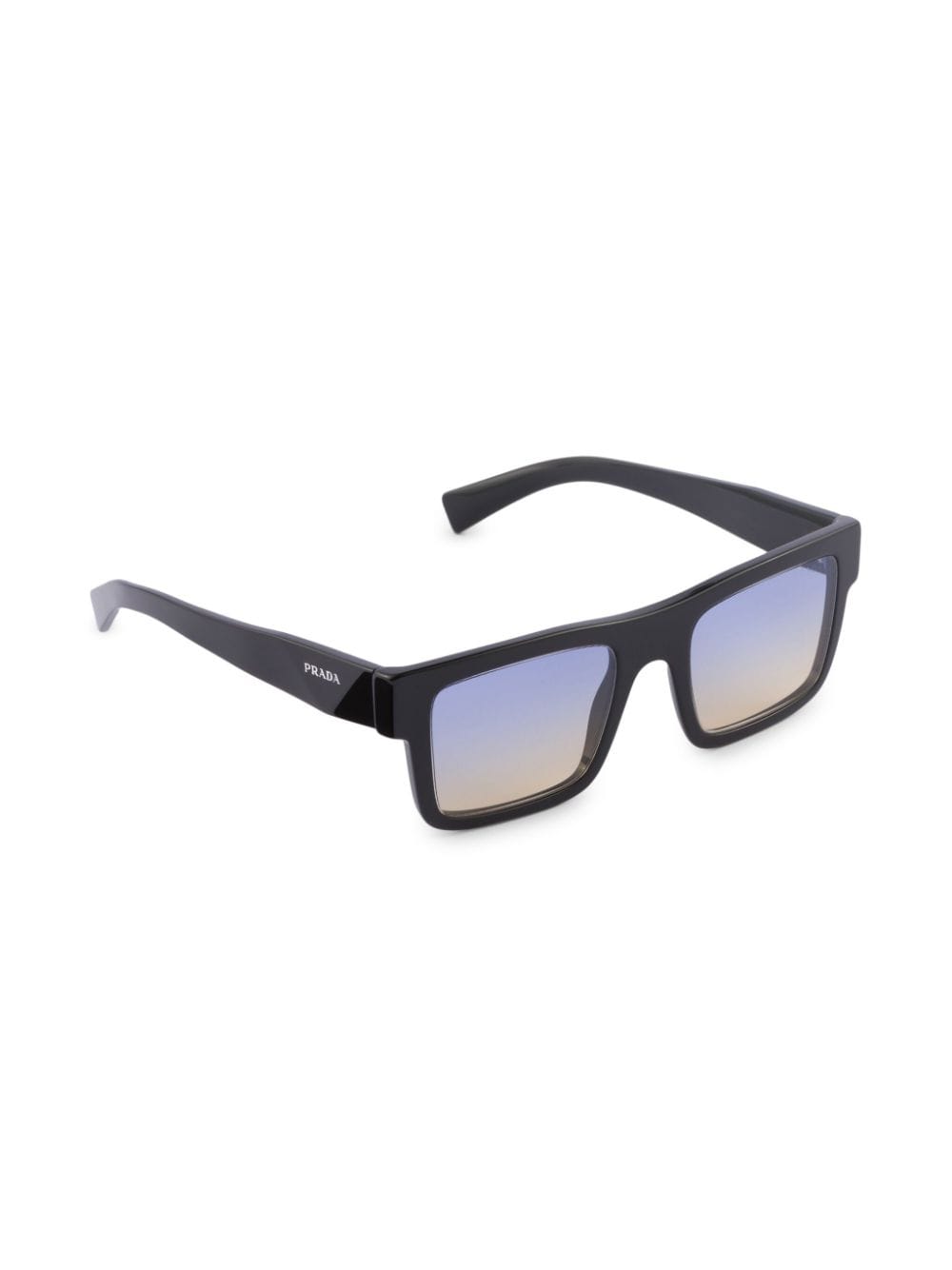 Shop Prada Symbole Rectangle-frame Sunglasses In Black