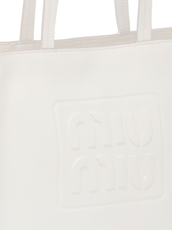 Miu Miu Leather embossed-logo Shoulder Bag - Farfetch