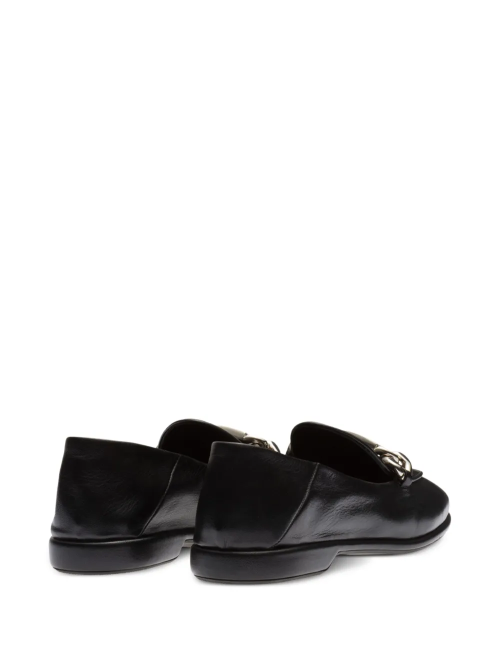 Miu Miu Logo-plaque Leather Loafers In Black