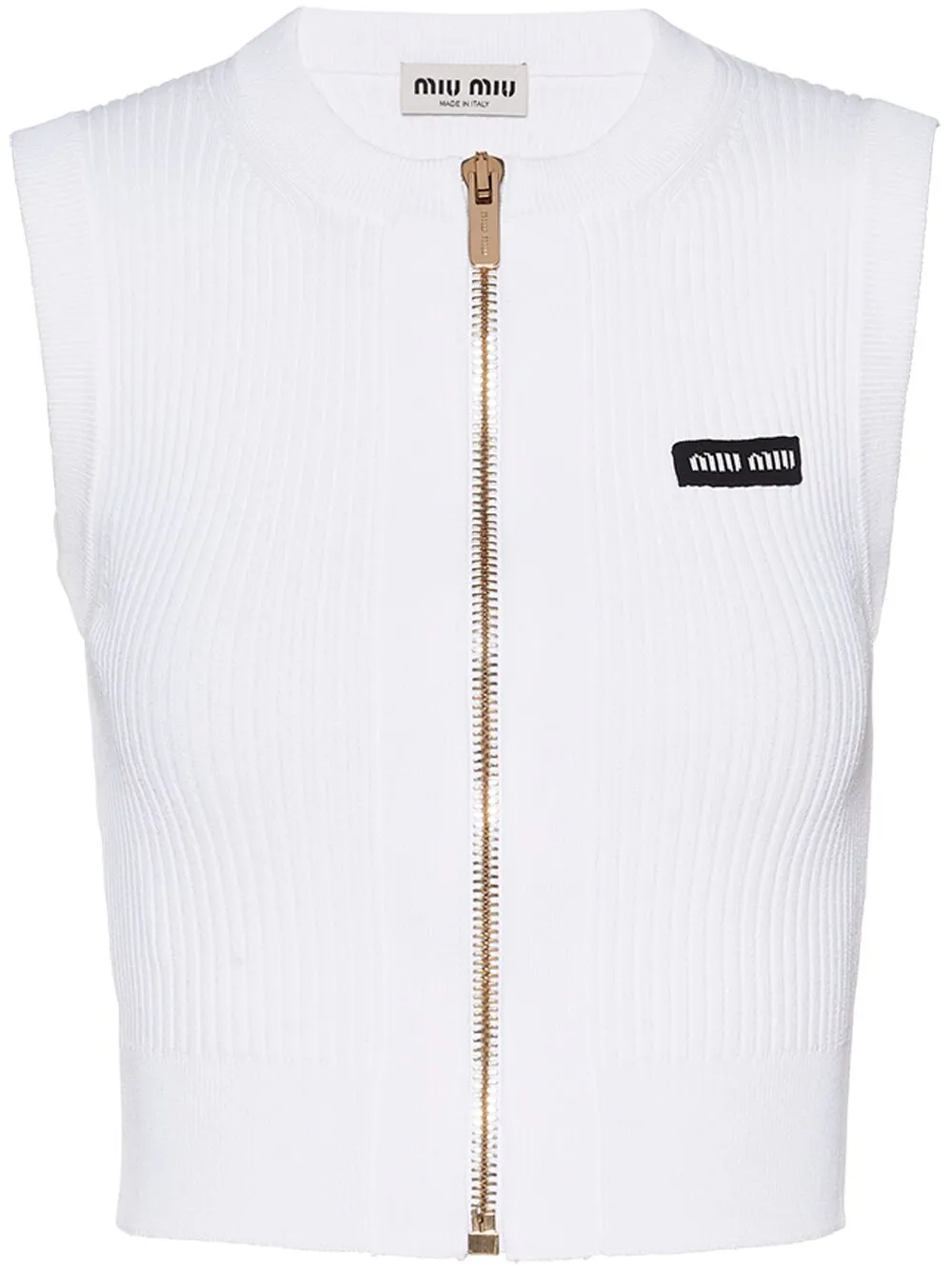Miu Miu Viscose Knit Top In White | ModeSens