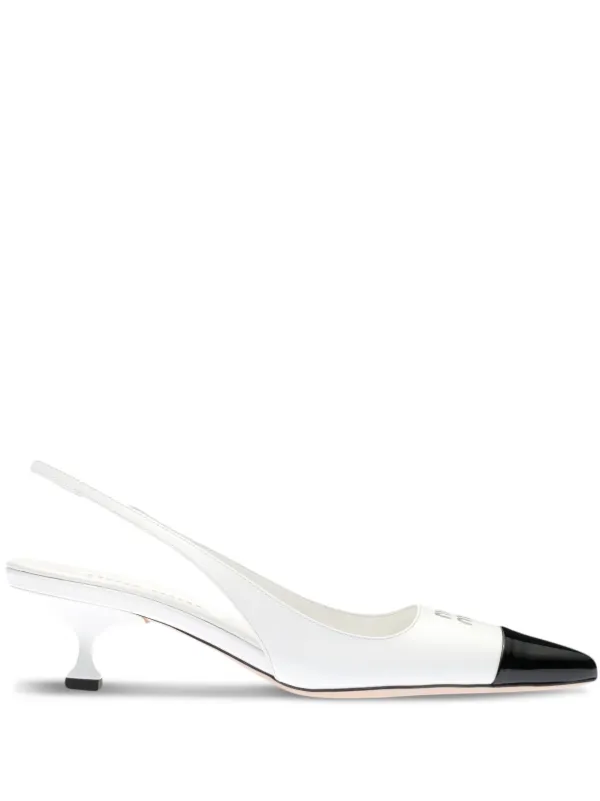 CHANEL Pre-Owned contrasting-toecap Slingback Pumps - Farfetch