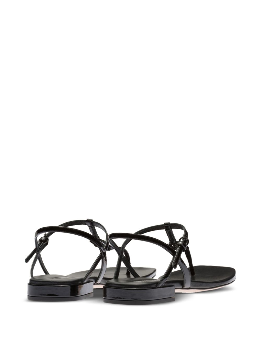 Miu Miu logo-plaque leather flat sandals Women