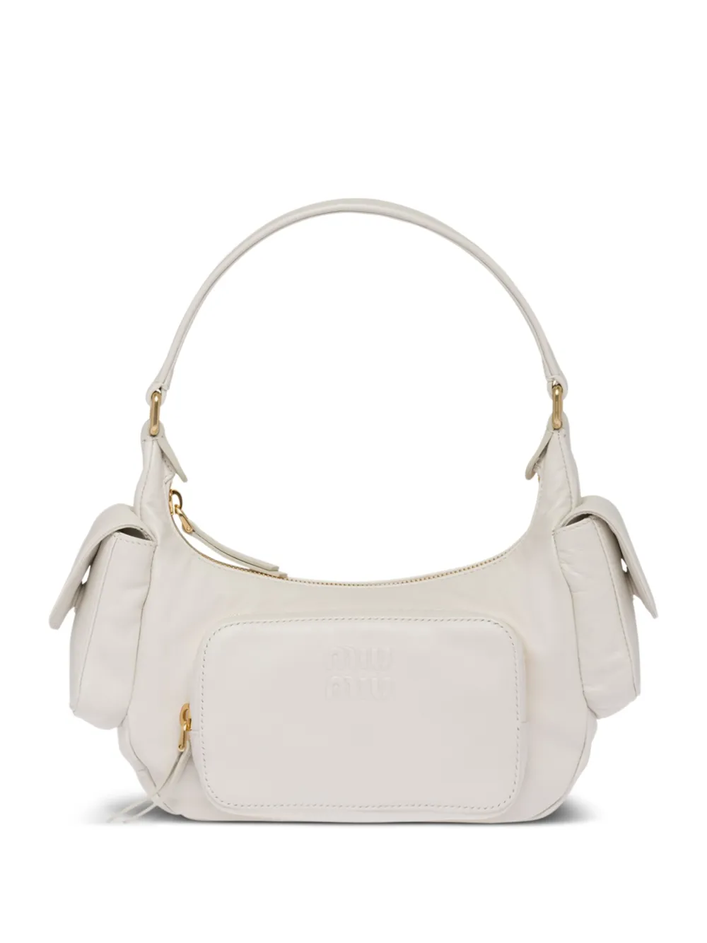 Image 1 of Miu Miu logo-embossed leather shoulder bag