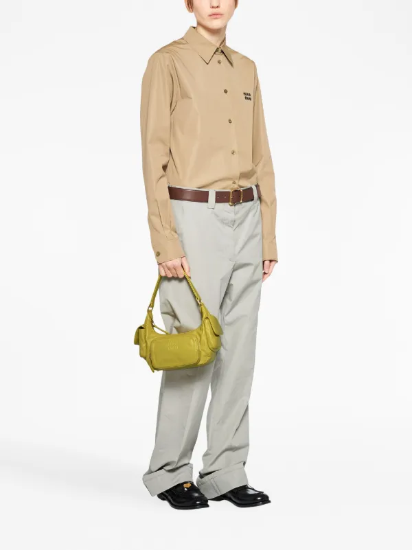 Miu Miu Pocket logo-embossed Shoulder Bag - Farfetch