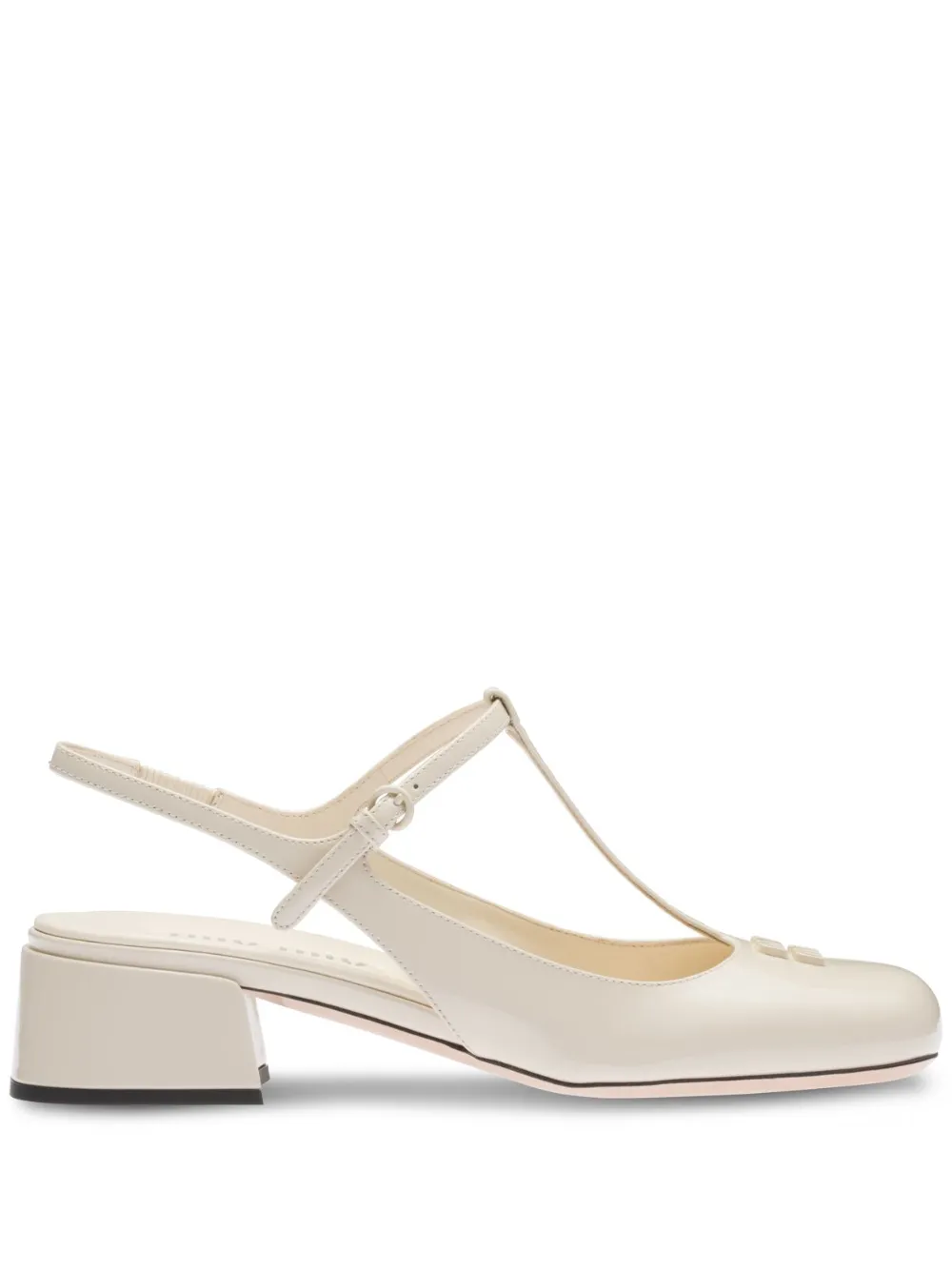 Image 1 of Miu Miu patent-leather 35mm slingback pumps