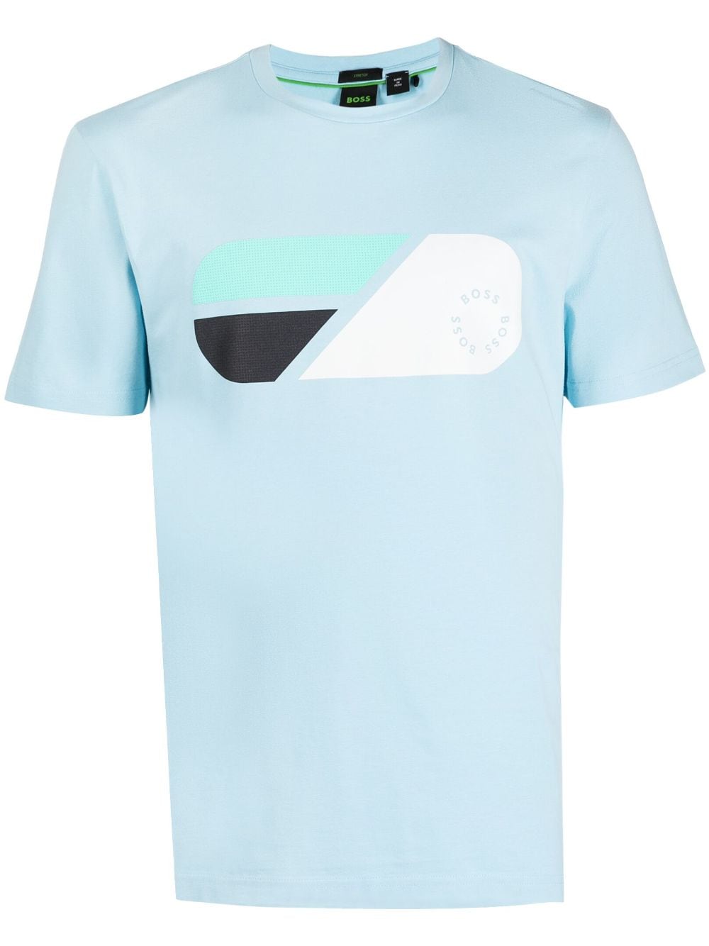 Shop Hugo Boss Logo-print Short-sleeve T-shirt In Blue