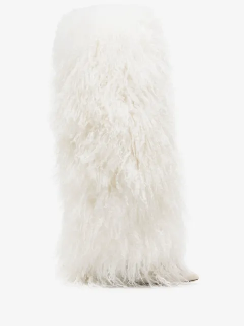 Paris Texas shearling knee-high boots
