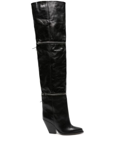 ISABEL MARANT Lelodie 100mm thigh-high leather boots Women