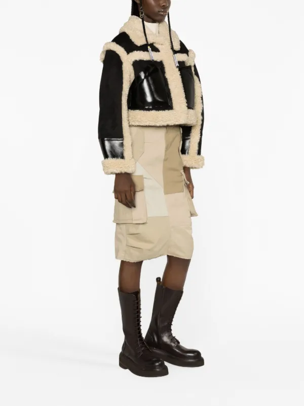 STAND STUDIO Edith faux-shearling Cropped Jacket | Black | FARFETCH