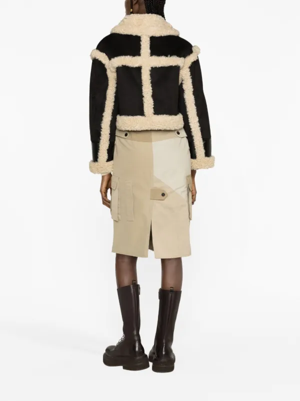 STAND STUDIO Edith faux-shearling Cropped Jacket | Black