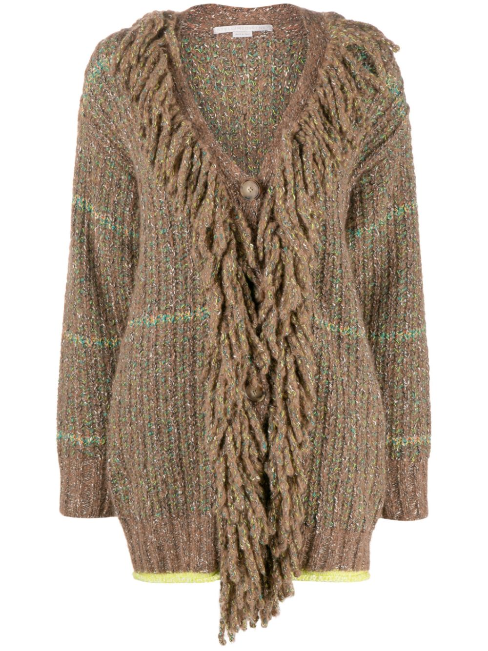 Stella McCartney cable-knit tweed cardi-coat - Brown