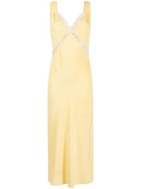 Reformation Provence lace-trimmed silk dress